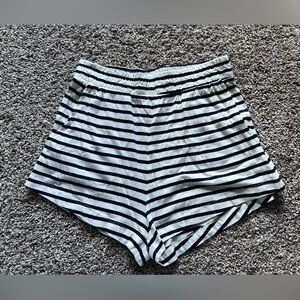 H&M striped blue and white culotte shorts
